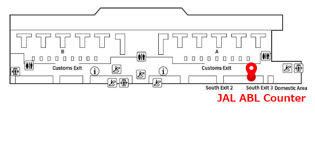 JAL ABC Counter Narita Terminal 2